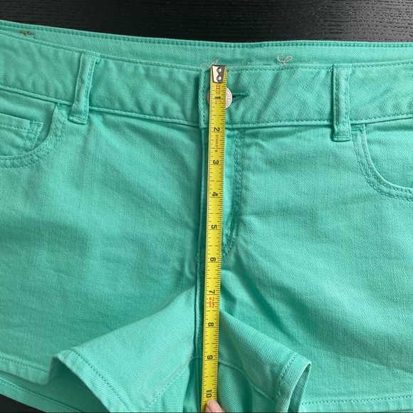 American Eagle Pastel Turquoise Denim Short Shorts - Picture 12 of 12